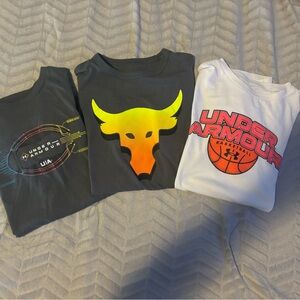 Under Armour boys, youth size T-shirts, medium bundle